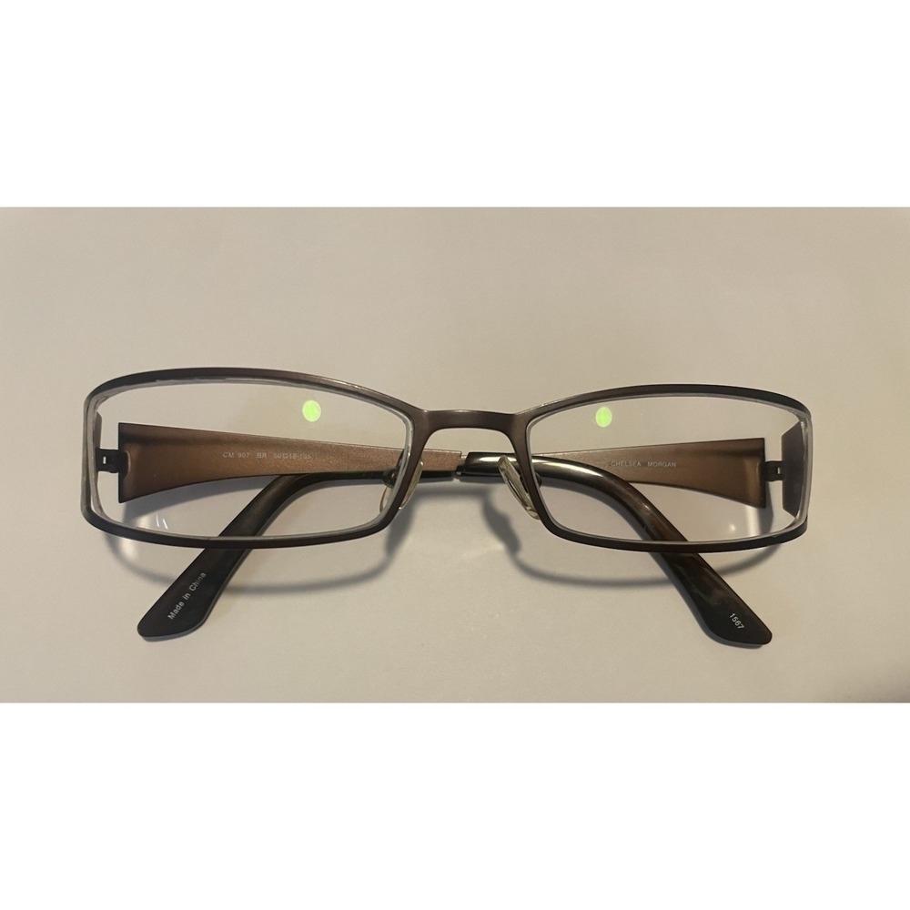 CHELSEA MORGAN CM907 BR BROWN SNAKE PRINT  EYEGLASSES FRAMES 50-18-135 Demo Lens